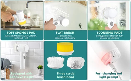 Handheld USB charging 5 in 1 Magic Brush/Kitchen and Home cleaner